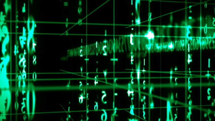 digital data - scrolling numbers and lines - green