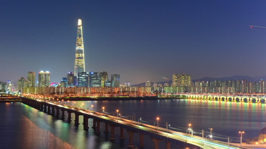 Time lapse of Seoul City Skyline,South Korea.