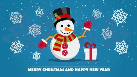 Cute Animated Christmas Snowman Greeting の動画素材 ロイヤリティフリー Shutterstock