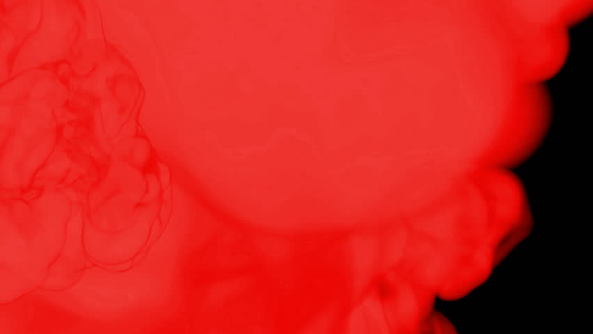red ink drop in water on a black background for effects. 3d render. voxel graphics. computer simulation 3