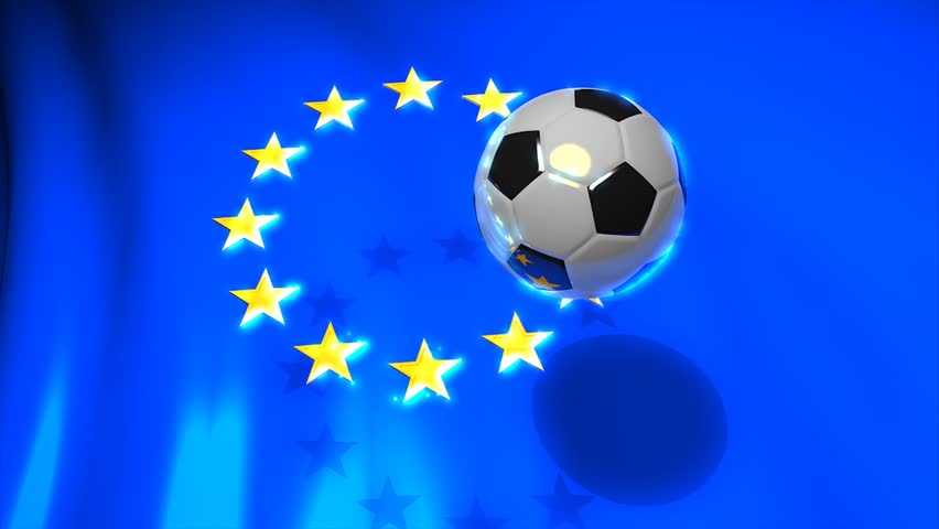 European football and EU flag