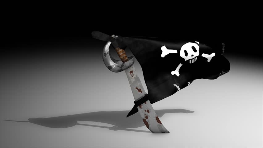 3d animation, pirate flag, alpha channel included.
