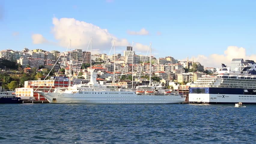 ISTANBUL - OCTOBER 1: Cruise Ships docked in Port Karakoy on October 1, 2011 in