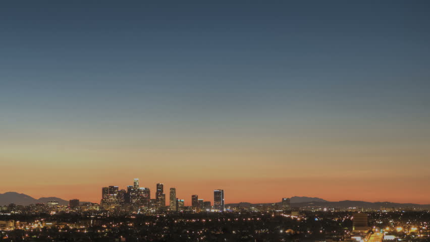 Sunrise Timelapse of Downtown Los Angeles skyline