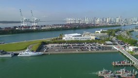 Aerial footage Port Miami 4k 60p