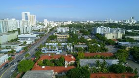 Aerial video of vacation rentals in Miami Beach FL 4k 60p