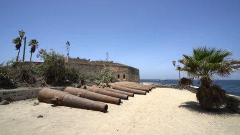Island of slavery in Africa, Gore island - cannons in the fortress, Dakar region, Senegal