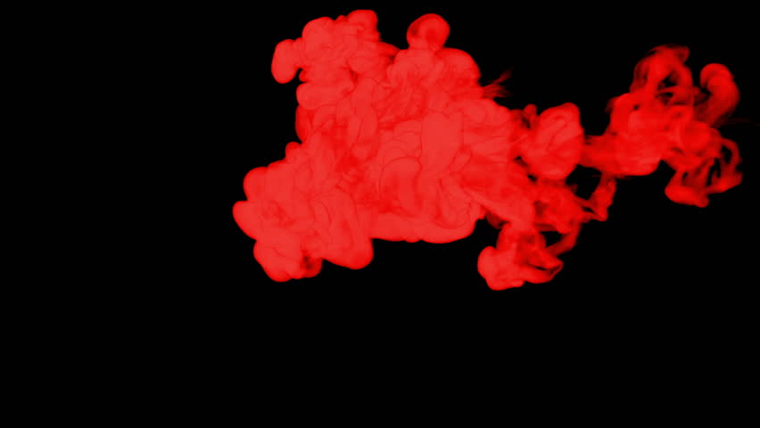 red ink drop in water on a black background for effects. 3d render. voxel graphics. computer simulation 10