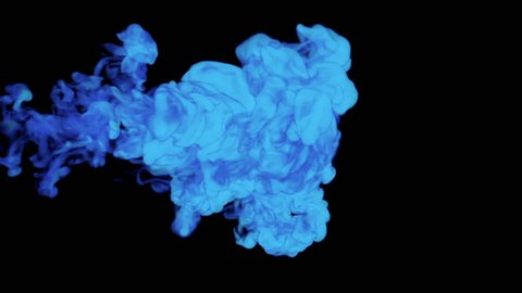 stylized blue ink drop in water on a black background for effects. 3d render. voxel graphics. computer simulation 11