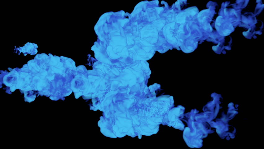 stylized blue ink drop in water on a black background for effects. 3d render. voxel graphics. computer simulation. full hd. 14