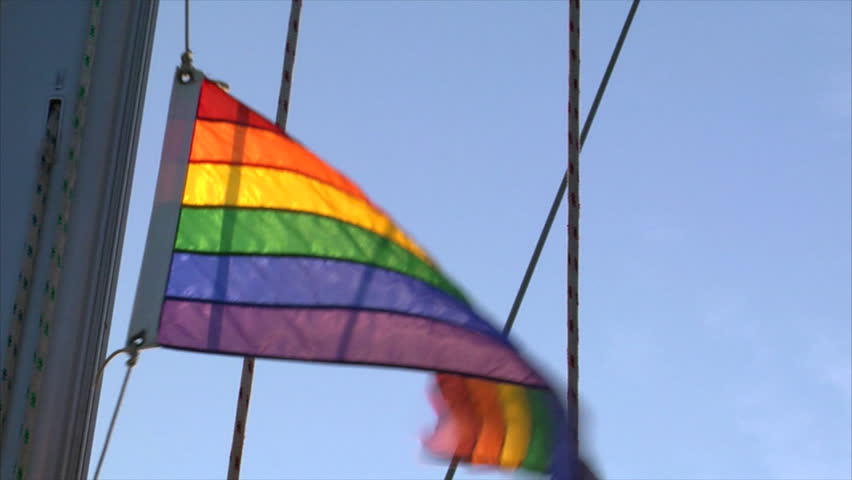 boat gay pride flags