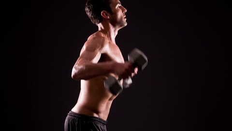 Athletic man working out.