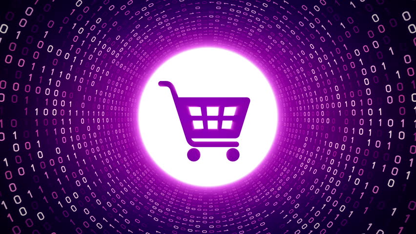 Violet Shopping Cart Icon Form Stock Footage Video 100 Royalty