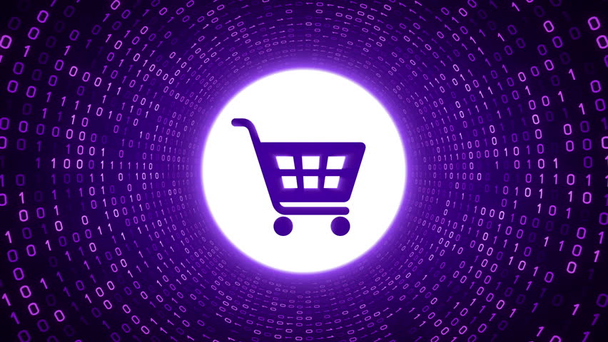 Purple Shopping Cart Icon Form Stock Footage Video (100% Royalty-free