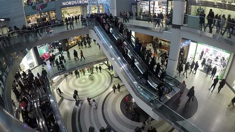 TORONTO -  NOV 21: Timelapse of Eaton's Centre shopping mall, Toronto, Canada on November 21, 2016