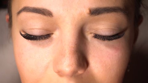 Portrait of woman with long eyelash