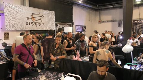 People visit the International Tattoo Convention, Tel Aviv, Israel, October 7th, 2016