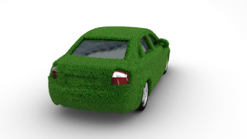Eco car made of grass looping with matte
