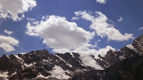 Clouds in the mountains Pamir, Tazhikistan time lapse.
