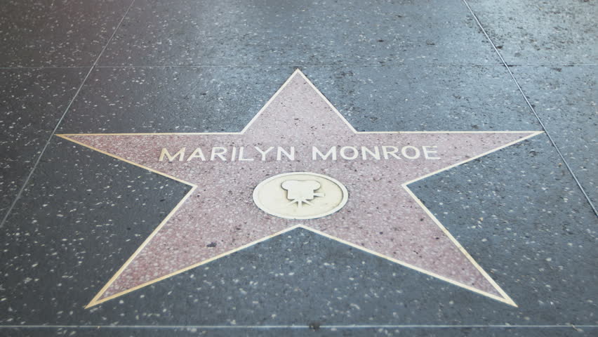 HOLLYWOOD - MARCH 2: Timelapse of Marilyn Monroe's star at the Walk of Fame on