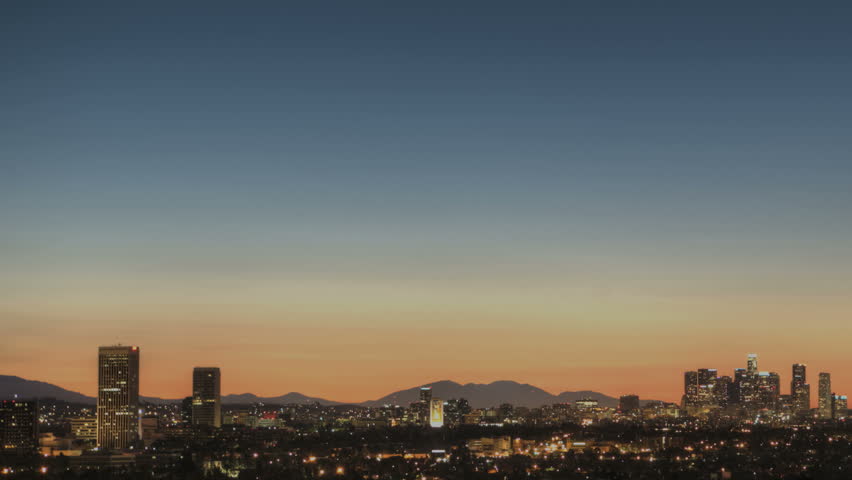 Sunrise Timelapse of Downtown Los Angeles skyline