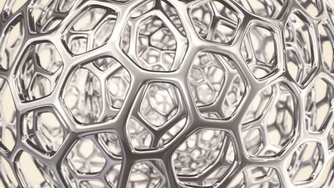 Animation of surface from organic glass as molecules or network. Animation of seamless loop.