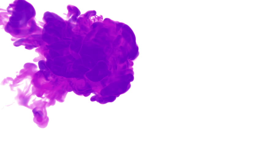 violet ink drop in water on a white background for effects. 3d render. voxel graphics. computer simulation 33