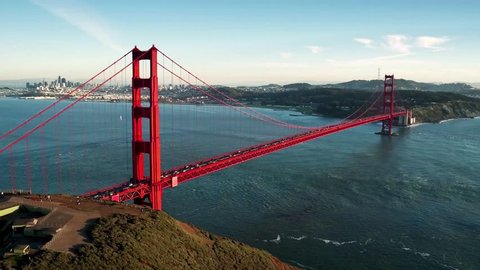 Aerial view of Golden Gate Bridge and San Francisco skyline 3