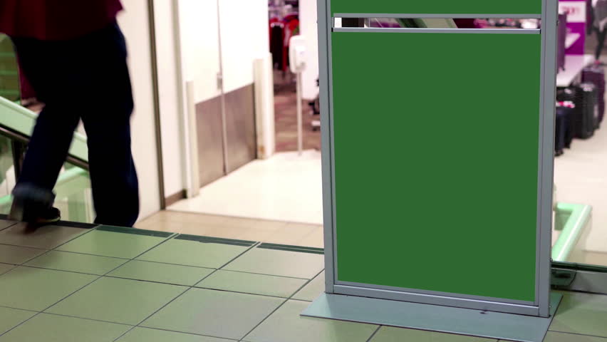 Green billboard for your ad beside store entrance with 4k resolution