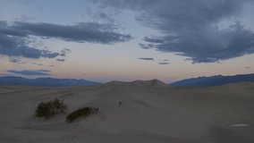 The beautiful Mesquite Flat Dunes sun rise timelapse at Stovepipe Wells, Death Valley National Park