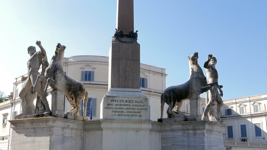 Sculptural ensemble Dioscuri Plaza del Quirinale Rome, Italy.