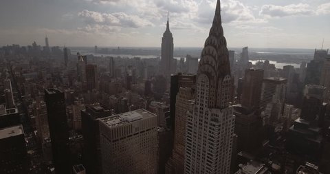 Aerial view of Manhattan skyline New York City