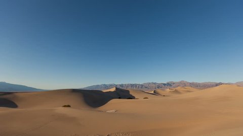 4K Timelapse wide angle sunset at Mesquite Sand Dunes in Death Valley, California, USA