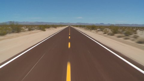 Speeding Down Abandon Mojave Desert Road - April 2012