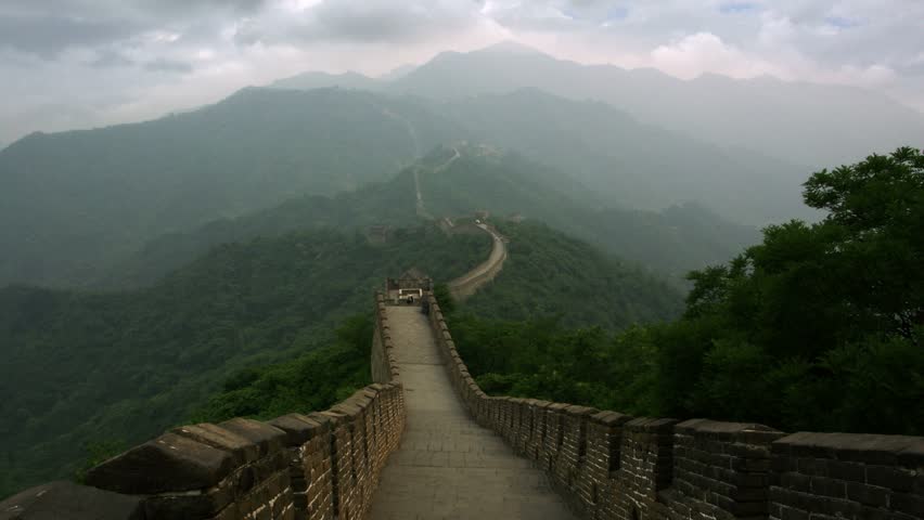  Timelapse tilt down of Great Wall in Beijing, China.