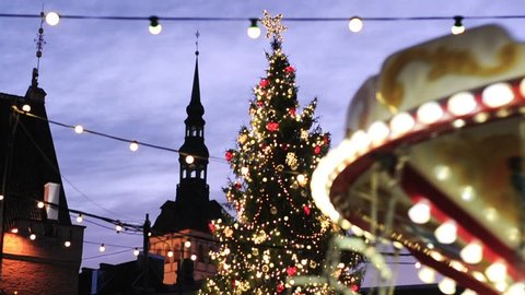 Video of merry-go-round in the center of Tallin, Estonia