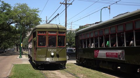 New Orleans Louisiana May 7th Streetcar Stock Footage Video (100% ...