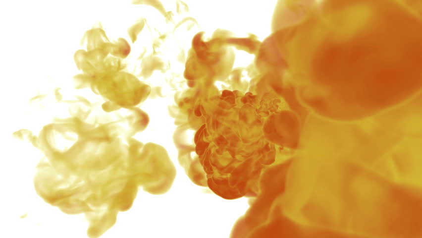 orange ink drop in water on a white background for effects. 3d render. voxel graphics. computer simulation 31