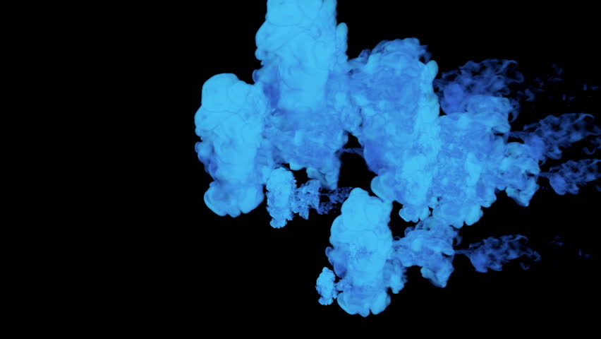 Blue Paint Dissolved In Water On A Black Background 3d Render Voxel Graphics Computer Simulation 1 Full Hd