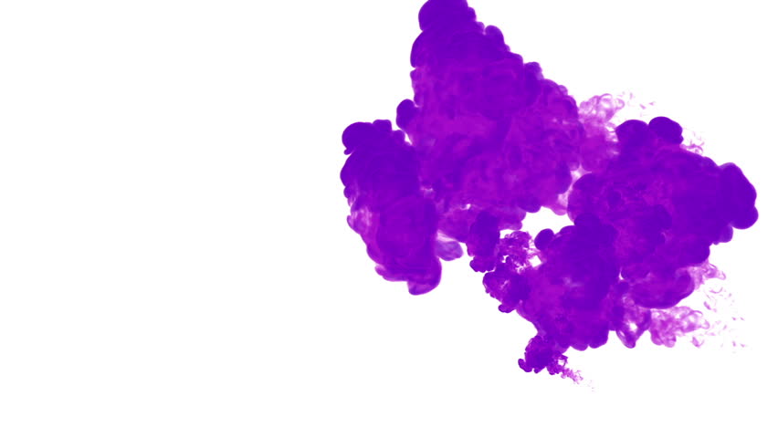 violet paint dissolved in water on a white background. 3d render. voxel graphics. computer simulation 2...