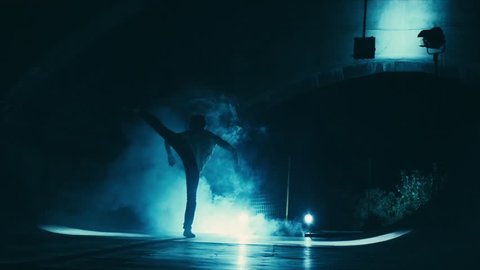 Acrobatic Dance Choreography Performance Free Runner Parkour Back Flip Slow Motion 
