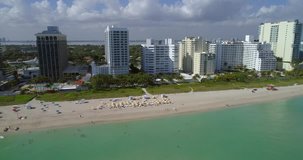 Aerial Miami condominiums on the beach