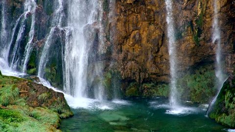 kegon waterfall autumn trees colorful lake Stock Footage Video (100% ...