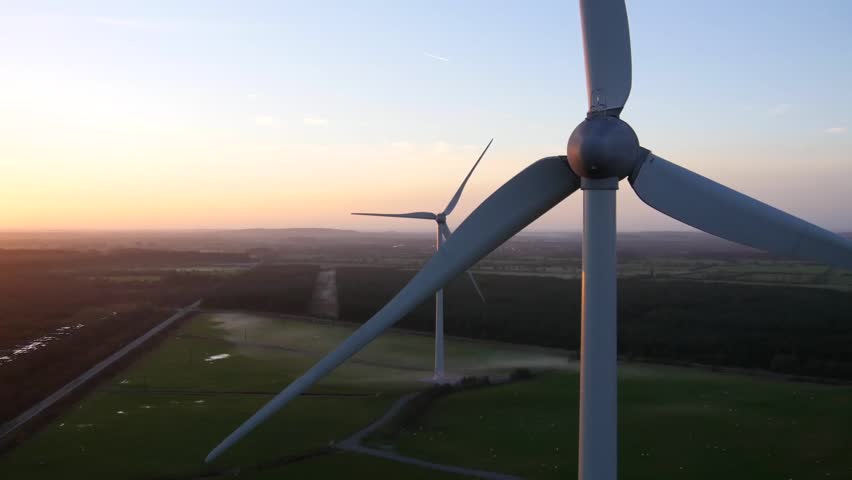 Aerial View of Wind farm in Offaly, Ireland | Shutterstock HD Video #22350655