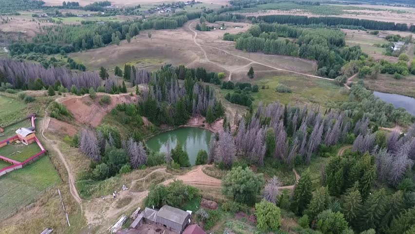 Wilderness lake, aerial view