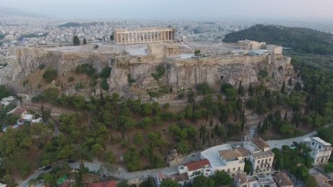 4K Drone Shot Of Athens Acropolis Parthenon