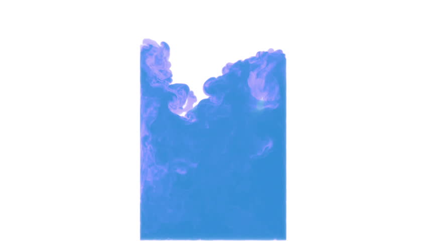 computer graphics like blue ink spreading in the water on a white background. 3d render. voxel graphics. computer simulation 1