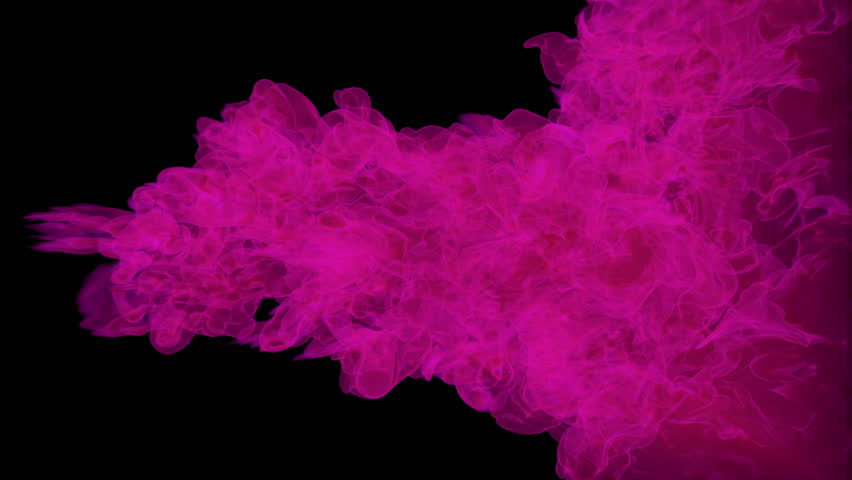 stylized violet ink drop in water on a black background. 3d render. voxel graphics. computer simulation of smoke. ink shot in the water.
