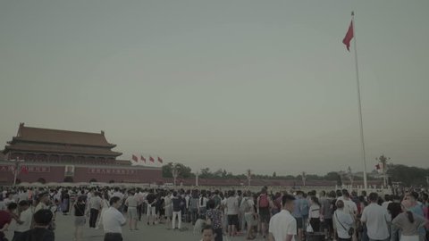 BEIJING,CHINA - SEPTEMBER 2, 2016. A crowd of people on Tiananmen square. Beijing. China
