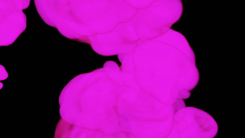 stylized violet ink drop in water on a black background for effects. 3d render. voxel graphics. computer simulation 3